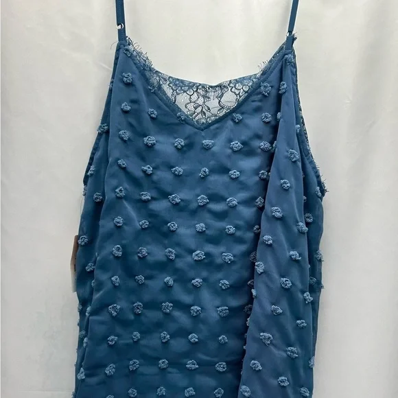 A Beautiful Soul Top Women’s 2X Lined Lace NWT ADJ. Straps Yarn Pompom Accents - Picture 2 of 16